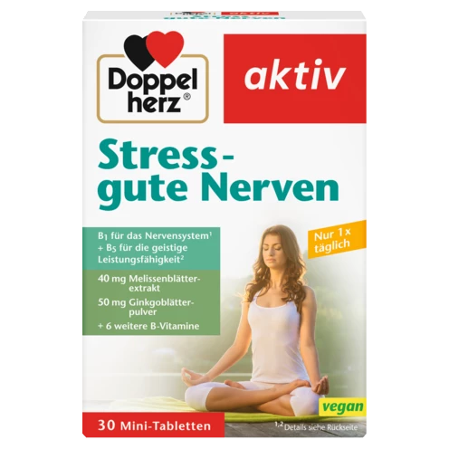 Abbildung der Produktverpackung Doppelherz aktiv Stress - gute Nerven Frontansicht